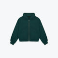 CHEVRON ZIP HOODIE - FOREST GREEN