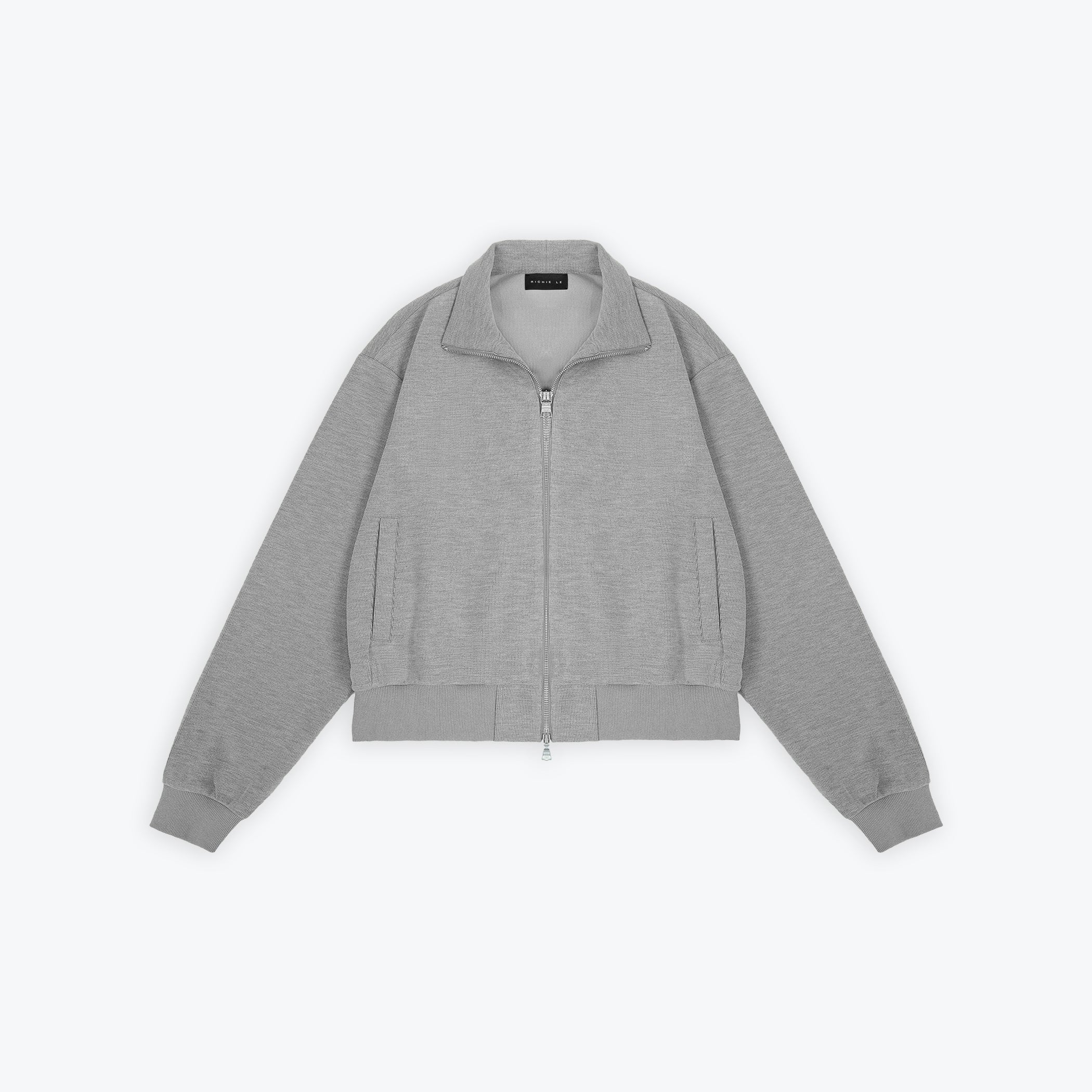 RL SIGNATURE KNIT ZIP UP - GREY