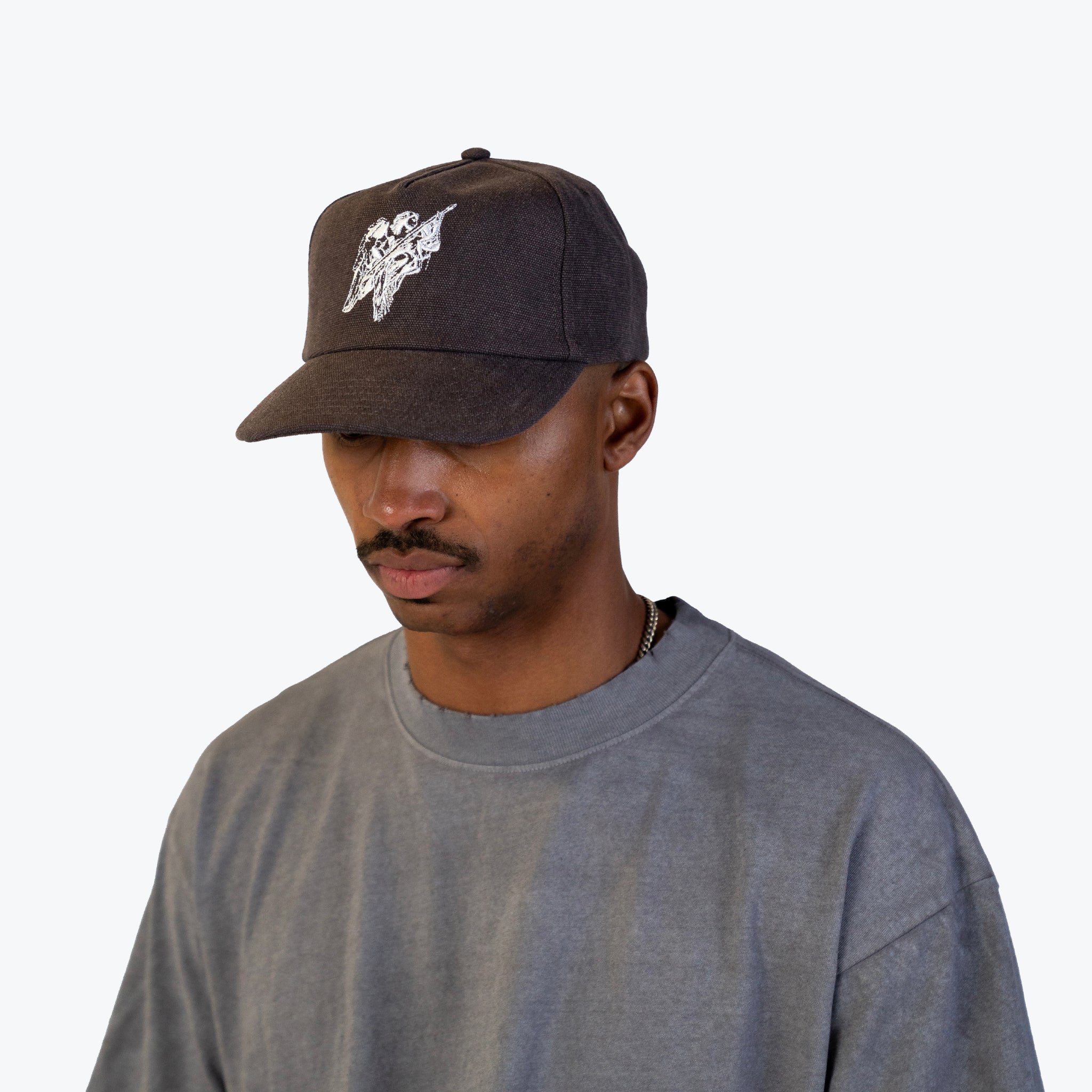 UNSTRUCTURED 5 PANEL CANVAS ANGEL HAT - PLUM