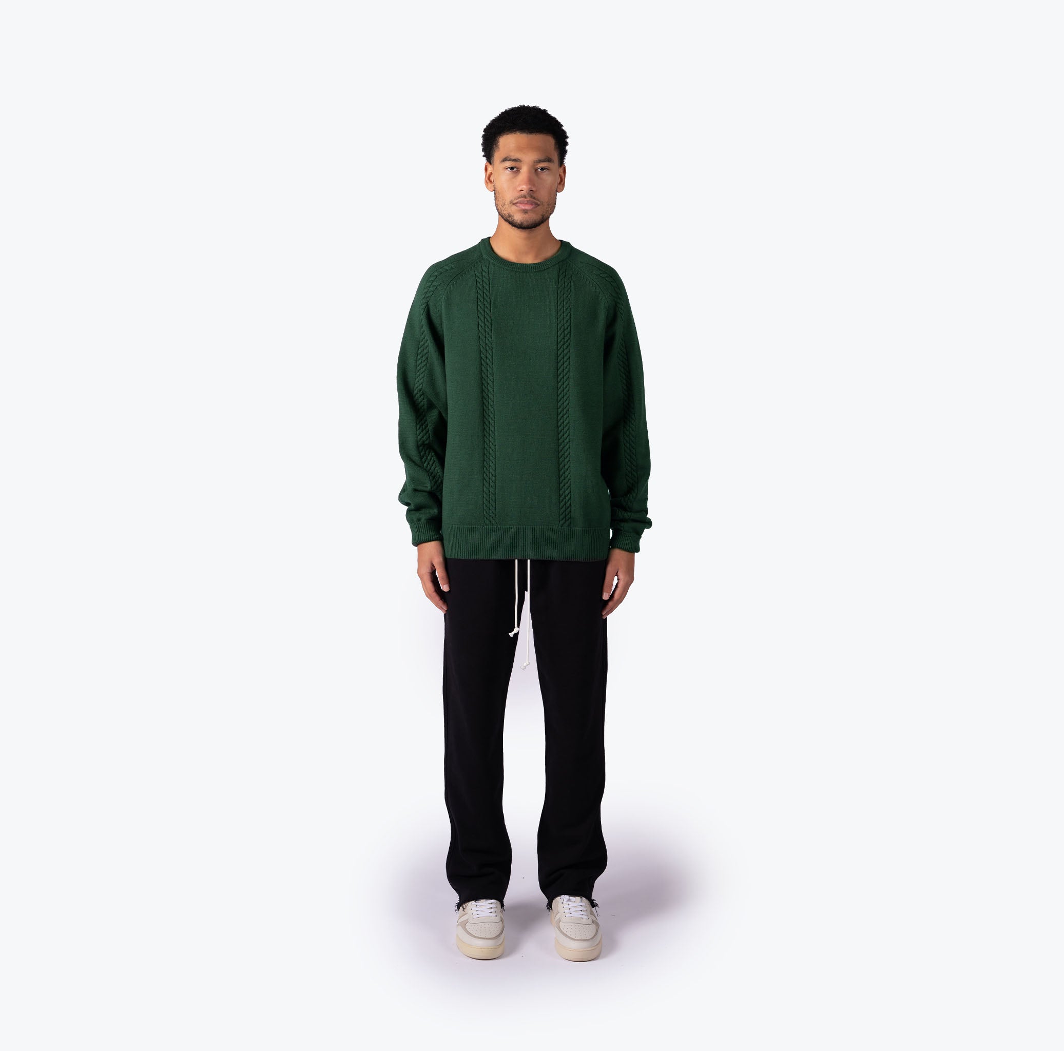 Forest green crew online neck