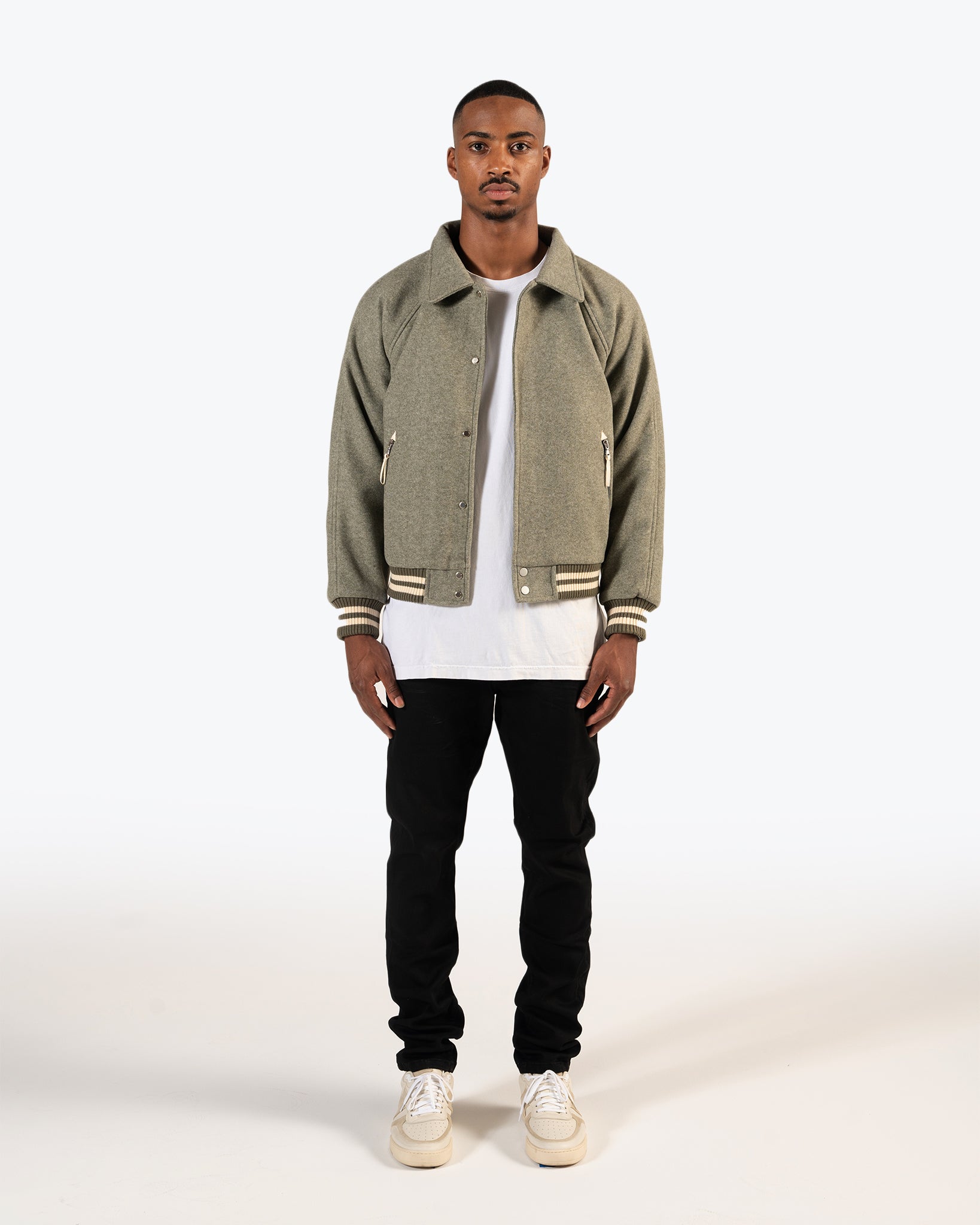 WOOL VARSITY JACKET - GREY – RICHIE LE COLLECTION