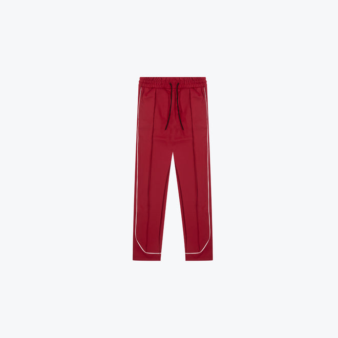 PLEATED TRACK PANT - RED/WINE